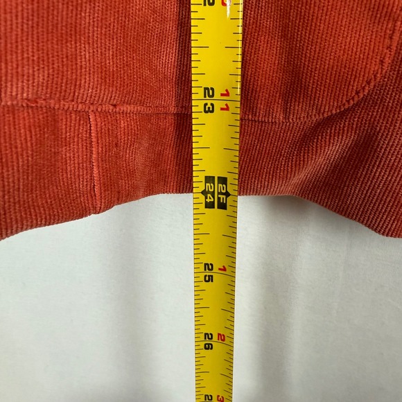 Dressbarn Women XL Corduroy Blazer Jacket Orange Single Button Pockets - Picture 14 of 15